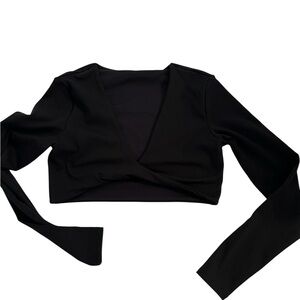 Chic Black V-Neck Crop Top